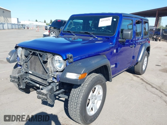 2018 Jeep Wrangler Unlimited Sport z VIN 1C4HJXDGXJW189321, wystawiony jako IAAI lot #42532856 z przebiegiem 46 559 mil mil oraz . Historia ofert i sprzedaży dostępna na DreamBid. Obrazek 2.