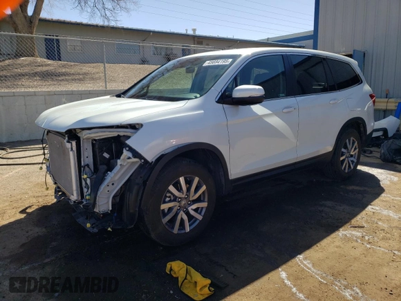 2022 Honda Pilot EX-L with VIN 5FNYF6H58NB095615, listed as a Copart auction lot 45694195 with 13,016 mi miles and Salvage Title. Bid and sale history available at carsss.com. Image 1.