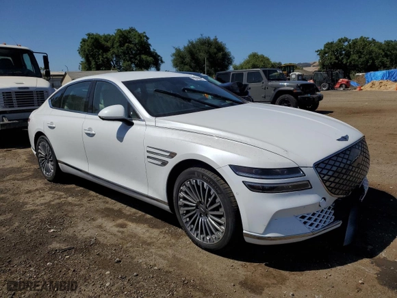 2023 Genesis Electrified G80 with VIN KMTGE4S13PU005176, listed as a Copart auction lot 58163704 with 5,315 mi miles and Non Repairable. Bid and sale history available at carsss.com. Image 4.