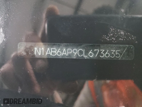 2012 Nissan Sentra SR with VIN 3N1AB6AP9CL673635, listed as a Copart auction lot 50630095 with 118,243 mi miles and Salvage Title. Bid and sale history available at DreamBid. Image 12.