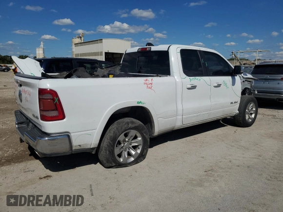 2020 Ram 1500 Laramie with VIN 1C6SRFDT2LN254099, listed as a Copart auction lot 73196044 with 109,635 mi miles and Salvage Title. Bid and sale history available at carsss.com. Image 3.