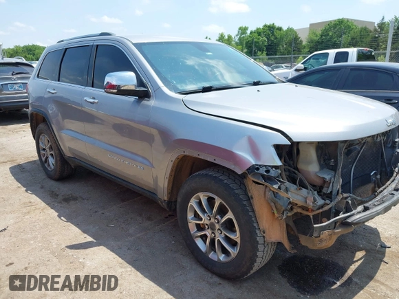 2014 Jeep Grand Cherokee Limited with VIN 1C4RJFBG4EC589321, listed as a IAAI auction lot 42335043 with 153,428 mi miles and . Bid and sale history available at DreamBid. Image 1.