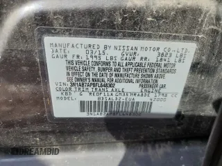 2015 Nissan Sentra SV with VIN 3N1AB7AP8FL648302, listed as a Copart auction lot 54629235 with 135,585 mi miles and Clean Title. Bid and sale history available at carsss.com. Image 12.