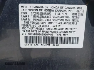2011 Acura MDX with VIN 2HNYD2H26BH507406, listed as a IAAI auction lot 42195019 with 180,081 mi miles and . Bid and sale history available at carsss.com. Image 9.