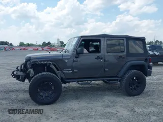 2018 Jeep Wrangler Unlimited Sport with VIN 1C4BJWDG4JL814233, listed as a IAAI auction lot 42112347 with 104,113 mi miles and . Bid and sale history available at DreamBid. Image 14.