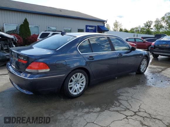 2003 BMW 7 Series 745Li with VIN WBAGN63433DR16621, listed as a Copart auction lot 53886355 with 122,775 mi miles and Non repairable. Bid and sale history available at DreamBid. Image 3.