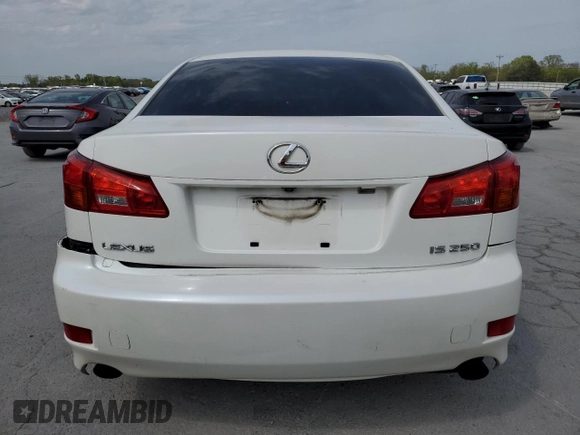 2006 Lexus IS 250 with VIN JTHBK262865016822, listed as a Copart auction lot 53750395 with 207,438 mi miles and Salvage Title. Bid and sale history available at DreamBid. Image 6.