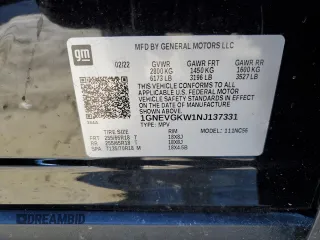 2022 Chevrolet Traverse LT Cloth with VIN 1GNEVGKW1NJ137331, listed as a Copart auction lot 46628215 with 28,137 mi miles and Salvage Title. Bid and sale history available at carsss.com. Image 13.