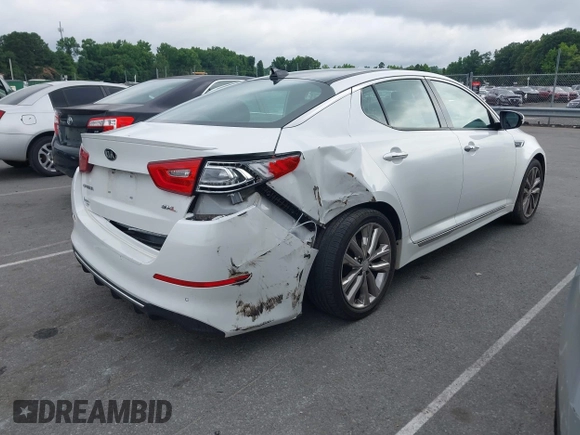 2015 Kia Optima SX Turbo with VIN 5XXGR4A69FG443396, listed as a IAAI auction lot 42464162 with 118,094 mi miles and . Bid and sale history available at DreamBid. Image 4.