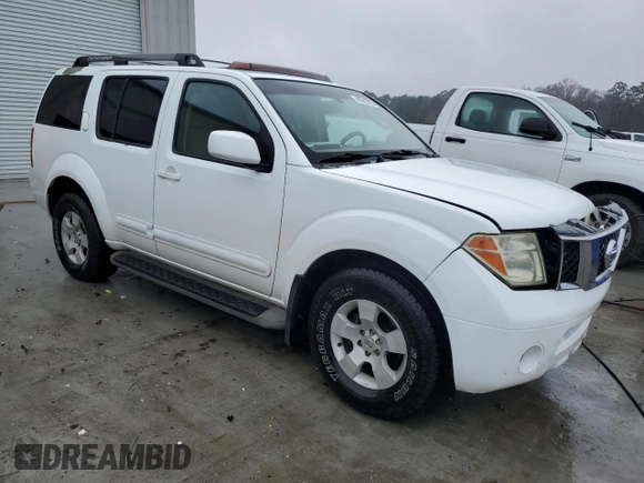 2005 Nissan Pathfinder SE with VIN 5N1AR18U25C739475, listed as a Copart auction lot 48343425 with 257,756 mi miles and Salvage Title. Bid and sale history available at carsss.com. Image 4.