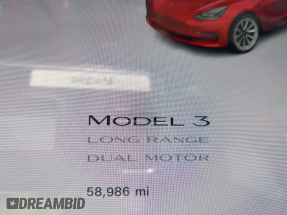 2021 Tesla Model 3 Long Range with VIN 5YJ3E1EB6MF054361, listed as a IAAI auction lot 42105247 with 58,986 mi miles and . Bid and sale history available at carsss.com. Image 15.