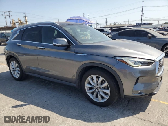 2019 Infiniti QX50 Essential with VIN 3PCAJ5M18KF127262, listed as a Copart auction lot 60551915 with 50,048 mi miles and Salvage title. Bid and sale history available at DreamBid. Image 4.