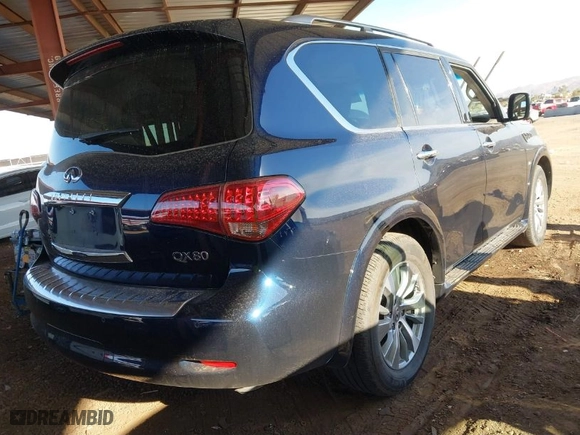 2017 Infiniti QX80 with VIN JN8AZ2NF2H9647062, listed as a IAAI auction lot 41601830 with NaN miles. Bid and sale history available at carsss.com. Image 4.