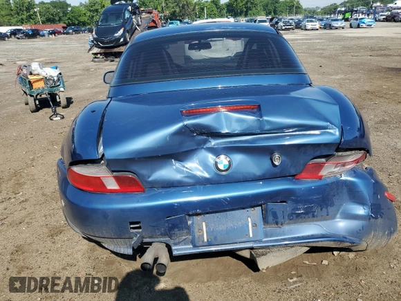 2000 BMW Z3 2.5 with VIN WBACH9341YLF88574, listed as a Copart auction lot 41901735 with 395,118 mi miles and Non repairable. Bid and sale history available at DreamBid. Image 6.