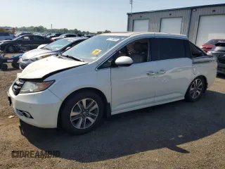 2015 Honda Odyssey Touring Elite with VIN 5FNRL5H9XFB115486, listed as a Copart auction lot 62179225 with 78,218 mi miles and Salvage title. Bid and sale history available at DreamBid. Image 1.