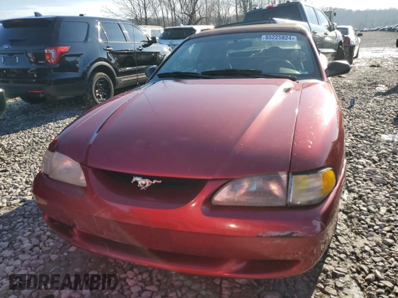 1998 Ford Mustang GT with VIN 1FAFP45X1WF248935, listed as a Copart auction lot 85225824 with 115,184 mi miles and Salvage Title. Bid and sale history available at carsss.com. Image 5.