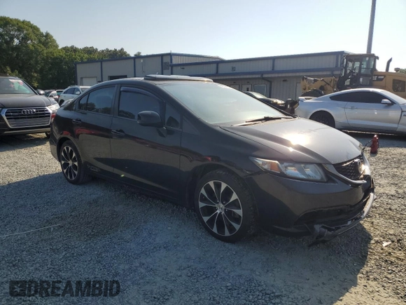 2013 Honda Civic Si with VIN 2HGFB6E58DH705837, listed as a Copart auction lot 62189265 with 211,915 mi miles and Salvage title. Bid and sale history available at DreamBid. Image 4.
