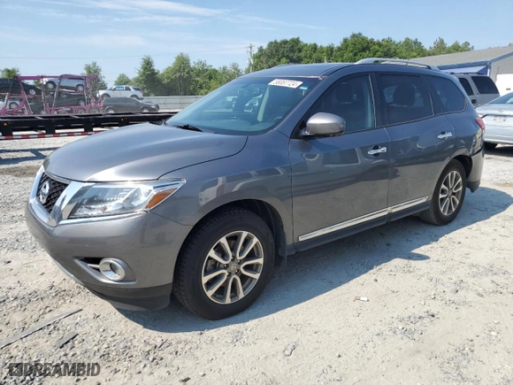 2016 Nissan Pathfinder S with VIN 5N1AR2MN8GC605139, listed as a Copart auction lot 58087724 with 123639 miles and Salvage Title. Bid and sale history available at carsss.com. Image 1.