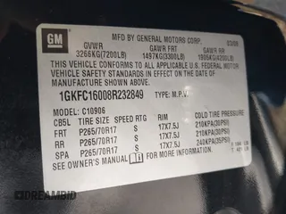 2008 GMC Yukon XL SLT 4SB with VIN 1GKFC16008R232849, listed as a IAAI auction lot 41463014 with 266,448 mi miles and . Bid and sale history available at carsss.com. Image 9.