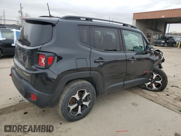 2019 Jeep Renegade Trailhawk z VIN ZACNJBC15KPJ87863, wystawiony jako Copart lot #47967385 z przebiegiem 98 467 mil mil oraz Szkoda całkowita • Salvage title. Historia ofert i sprzedaży dostępna na DreamBid. Obrazek 3.