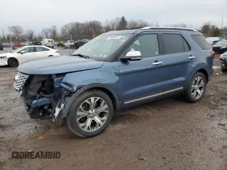 2018 Ford Explorer Platinum z VIN 1FM5K8HT0JGB96541, wystawiony jako Copart lot #47000075 z przebiegiem 76 346 mil mil oraz Szkoda całkowita • Salvage title. Historia ofert i sprzedaży dostępna na DreamBid. Obrazek 1.