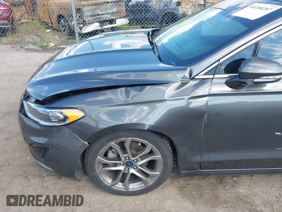 2019 Ford Fusion SEL with VIN 3FA6P0CD7KR159644, listed as a IAAI auction lot 40280287 with 57,329 mi miles. Bid and sale history available at carsss.com. Image 18.