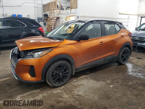2021 Nissan Kicks SV with VIN 3N1CP5CV6ML502956, listed as a Copart auction lot 51616705 with 60,712 mi miles and Salvage Title. Bid and sale history available at carsss.com. Image 1.