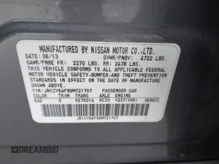 2013 Infiniti G37 Sedan Journey with VIN JN1CV6AP9DM721707, listed as a IAAI auction lot 41892739 with Not Provided miles. Bid and sale history available at carsss.com. Image 9.