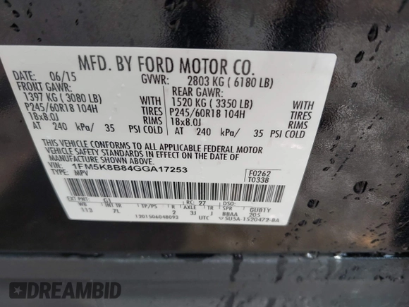 2016 Ford Explorer с VIN 1FM5K8B84GGA17253, выставлен на аукционе IAAI как лот 42706559 с пробегом 165 250 миль миль и . История ставок и продаж доступна на DreamBid. Изображение 9.