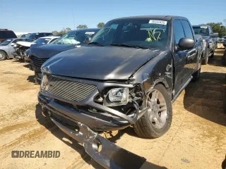 2002 Ford F-150 Harley Davidson with VIN 1FTRW07302KD36843, listed as a Copart auction lot 46342835 with 177,536 mi miles and Salvage Title. Bid and sale history available at carsss.com. Image 1.