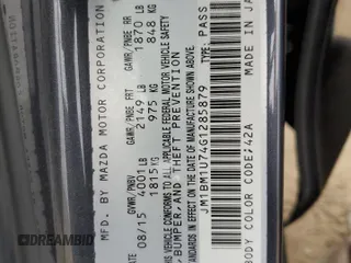 2016 Mazda 3 i Sport with VIN JM1BM1U74G1285879, listed as a Copart auction lot 54601455 with 67,136 mi miles and Salvage Title. Bid and sale history available at DreamBid. Image 13.