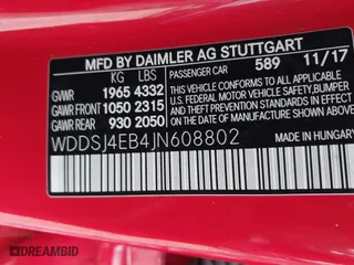 2018 Mercedes-Benz CLA with VIN WDDSJ4EB4JN608802, listed as a IAAI auction lot 41282694 with 80,582 mi miles. Bid and sale history available at carsss.com. Image 9.