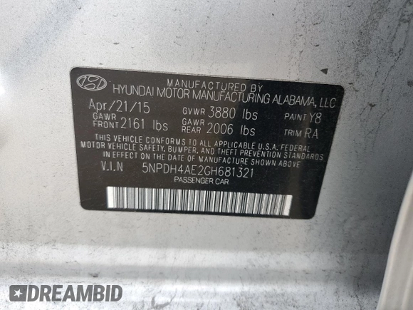 2016 Hyundai Elantra SE z VIN 5NPDH4AE2GH681321, wystawiony jako Copart lot #41835165 z przebiegiem 90 930 mil mil oraz Szkoda całkowita • Salvage title. Historia ofert i sprzedaży dostępna na DreamBid. Obrazek 12.