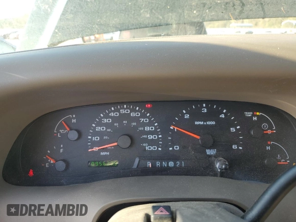 2003 Ford Super Duty F-250 XL with VIN 1FTNX21S03EB08722, listed as a Copart auction lot 75127904 with 95,623 mi miles and Salvage Title. Bid and sale history available at carsss.com. Image 9.