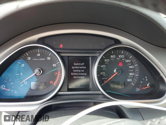 2014 Audi Q7 Premium Plus с VIN WA1LGAFE2ED010914, выставлен на аукционе Copart как лот 59791355 с пробегом 141 819 миль миль и Списание • Salvage title. История ставок и продаж доступна на DreamBid. Изображение 9.