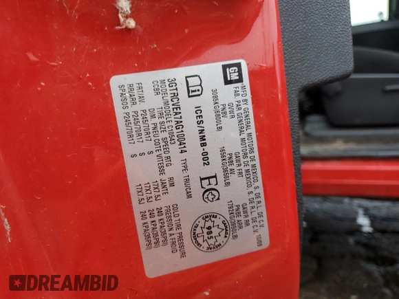 2010 GMC Sierra 1500 with VIN 3GTRCVEA7AG100414, listed as a Copart auction lot 80618164 with 109,735 mi miles and Clean Title. Bid and sale history available at DreamBid. Image 12.