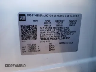 2023 GMC Terrain SLE with VIN 3GKALMEG6PL149362, listed as a Copart auction lot 44000095 with 43,238 mi miles and Salvage Title. Bid and sale history available at carsss.com. Image 14.