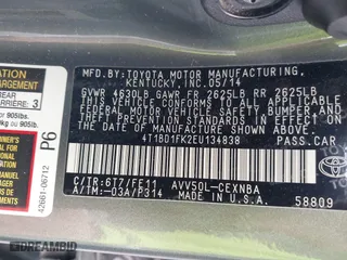 2014 Toyota Camry Hybrid LE with VIN 4T1BD1FK2EU134838, listed as a IAAI auction lot 41912000 with 132,000 mi miles. Bid and sale history available at carsss.com. Image 9.