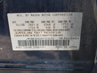 2008 Mazda 3 i Touring with VIN JM1BK32G281153676, listed as a IAAI auction lot 41345747 with 198,582 mi miles and . Bid and sale history available at DreamBid. Image 9.