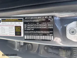 2017 Mercedes-Benz GLS with VIN 4JGDF6EE2HA841889, listed as a IAAI auction lot 42018420 with 168,629 mi miles. Bid and sale history available at carsss.com. Image 9.