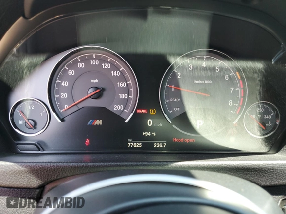 2016 BMW M3 with VIN WBS8M9C54G5E68485, listed as a Copart auction lot 61031043 with 77,625 mi miles. Bid and sale history available at carsss.com. Image 9.
