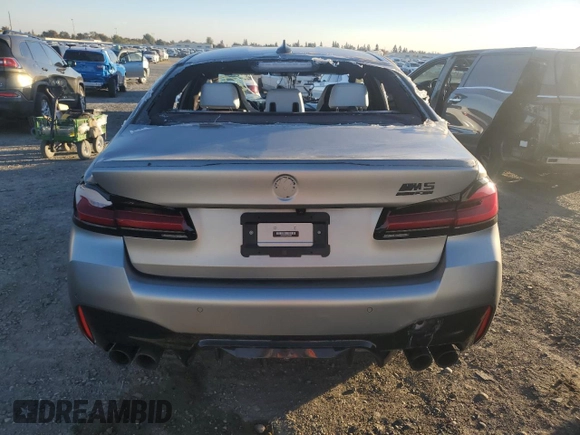 2021 BMW M5 with VIN WBS83CH0XMCH58055, listed as a Copart auction lot 79473464 with 0 mi miles and Salvage Title. Bid and sale history available at carsss.com. Image 6.