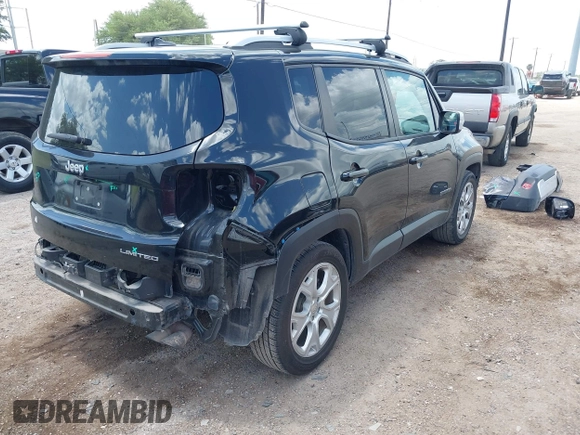 2016 Jeep Renegade Limited with VIN ZACCJADTXGPE09552, listed as a IAAI auction lot 42445660 with 125,004 mi miles and . Bid and sale history available at DreamBid. Image 4.