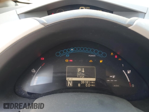 2012 Nissan LEAF SL with VIN JN1AZ0CP8CT023955, listed as a Copart auction lot 55696755 with 39,181 mi miles and Clean Title. Bid and sale history available at DreamBid. Image 9.
