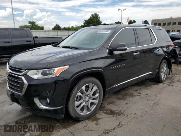 2021 Chevrolet Traverse Premier with VIN 1GNEVKKW8MJ124268, listed as a Copart auction lot 66551544 with 29,280 mi miles and Salvage Title. Bid and sale history available at carsss.com. Image 1.