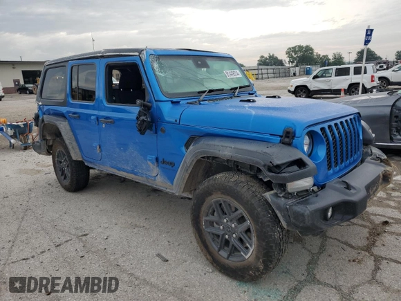 2024 Jeep Wrangler Sport with VIN 1C4PJXKN3RW236990, listed as a Copart auction lot 61449514 with 3,479 mi miles and Salvage title. Bid and sale history available at DreamBid. Image 4.