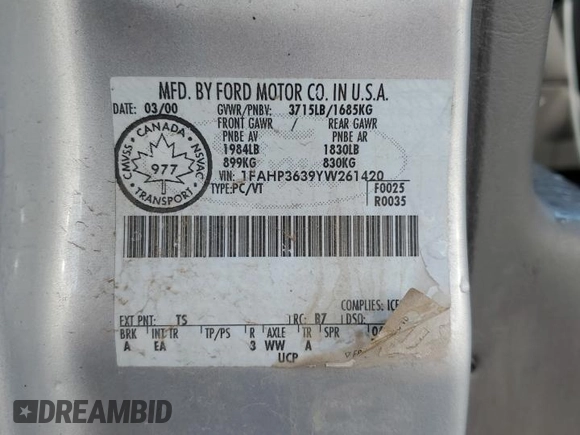 2000 Ford Focus SE Fleet с VIN 1FAHP3639YW261420, выставлен на аукционе Copart как лот 80135064 с пробегом 153 418 миль миль и Списание • Salvage title. История ставок и продаж доступна на DreamBid. Изображение 12.