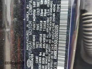 2020 Hyundai Kona Limited with VIN KM8K33A50LU505105, listed as a Copart auction lot 44710755 with 20,953 mi miles and Salvage Title. Bid and sale history available at carsss.com. Image 14.