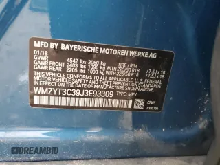 2018 MINI Countryman Cooper S with VIN WMZYT3C39J3E93309, listed as a Copart auction lot 60558285 with 50,907 mi miles and Salvage title. Bid and sale history available at DreamBid. Image 13.