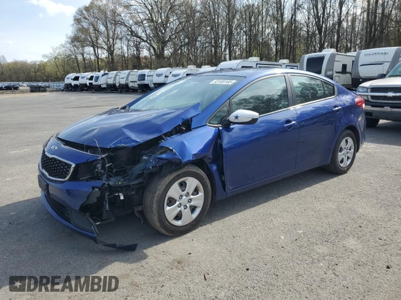 2017 Kia Forte LX with VIN 3KPFK4A73HE152252, listed as a Copart auction lot 53108165 with 96,656 mi miles and Salvage Title. Bid and sale history available at carsss.com. Image 1.